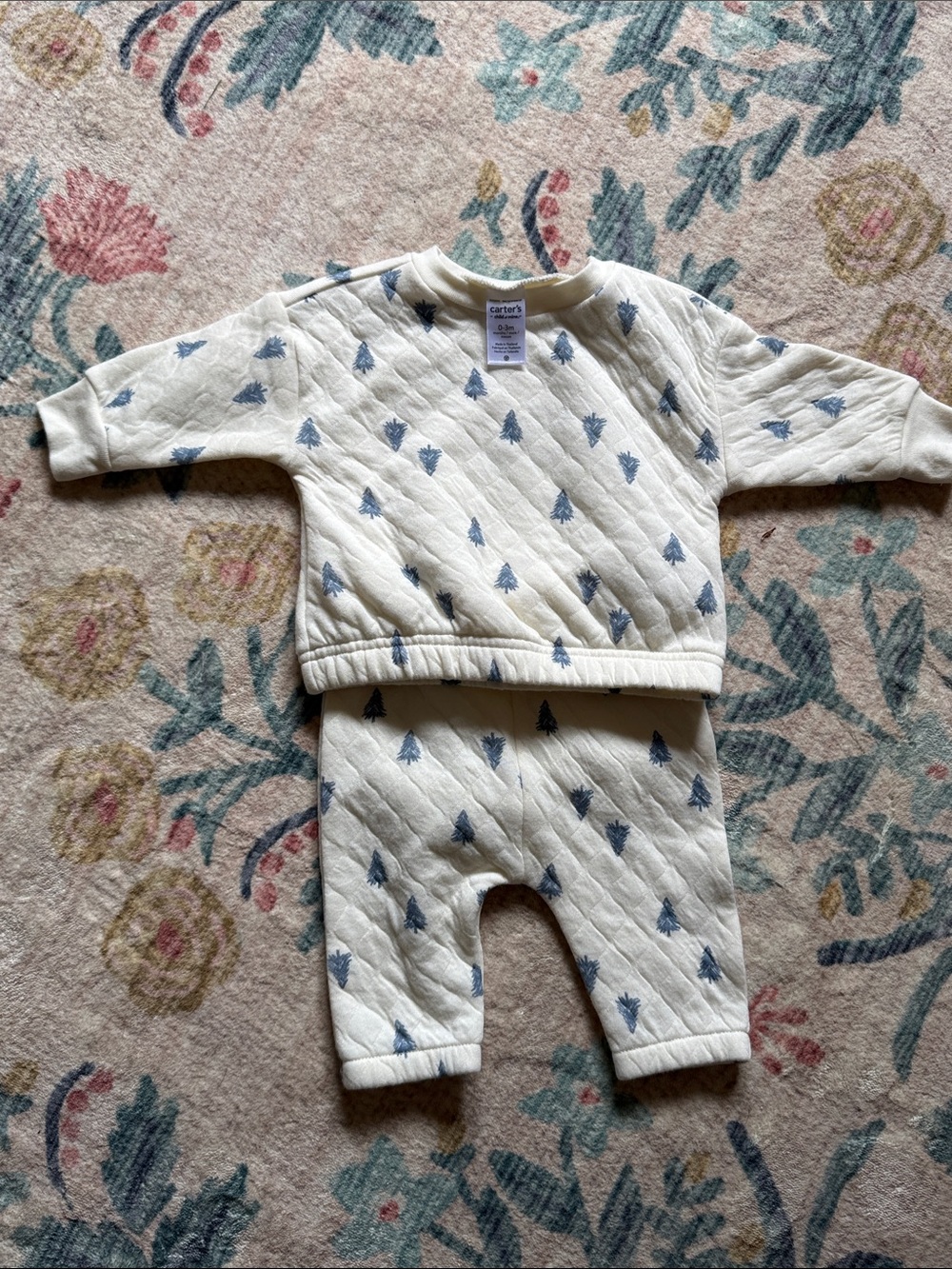 Carter's  size 0-3 months Quilted Baby Sweater & Pants Set